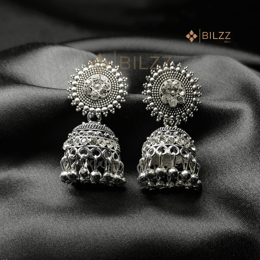 Silver Jhumka Earrings: Graceful Indian Style - Bilzz.in