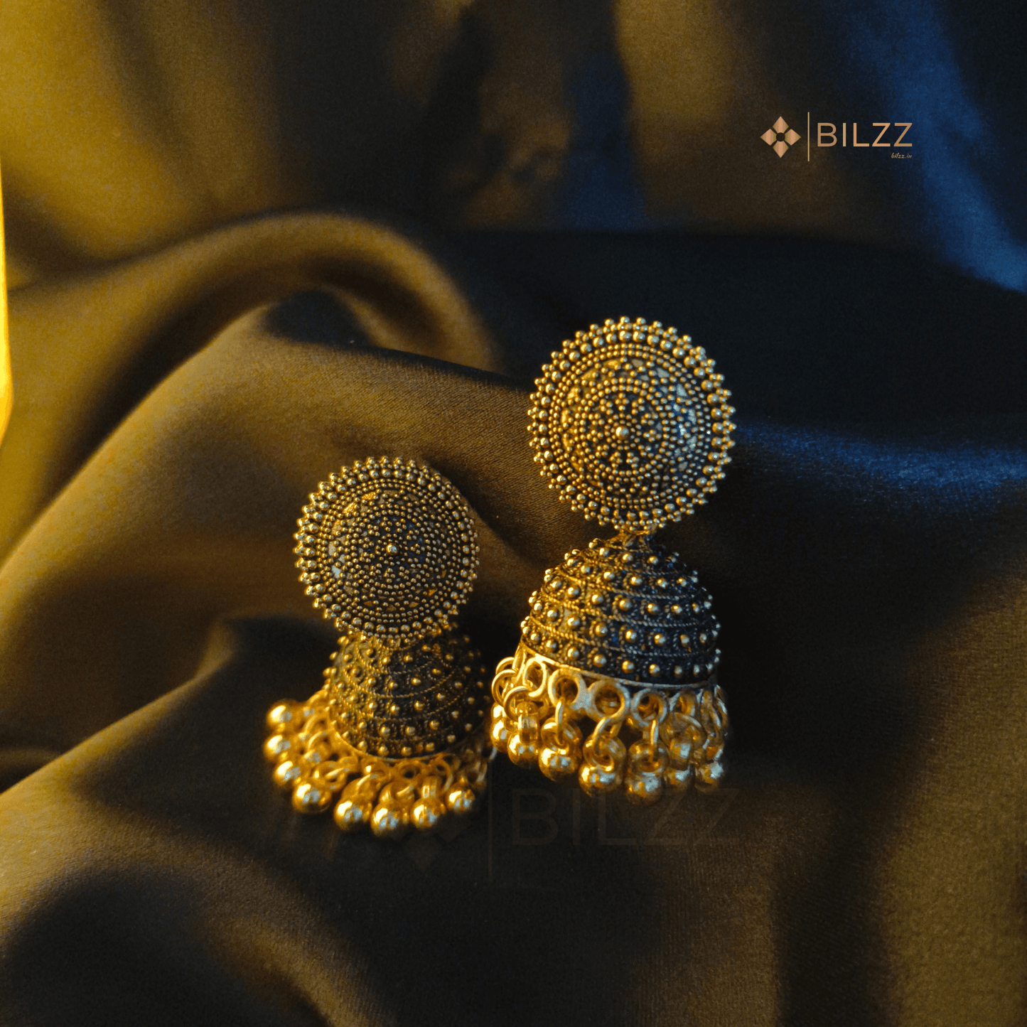 Traditional Golden Jhumka Earring: Handcrafted Elegance - Bilzz.in