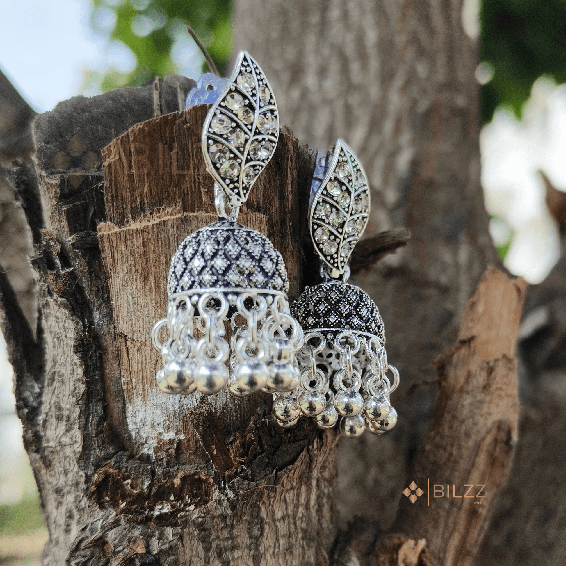 Sleek Silver Jhumka Earrings: Timeless Chic - Bilzz.in