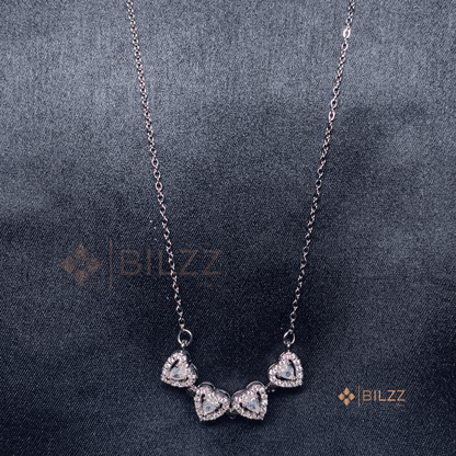 Radiant Clover Heart: Magnetic 2-in-1 Necklace Set for Women - Bilzz.in