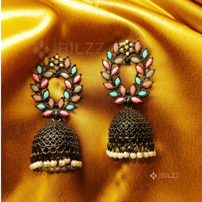 Combo 2 : Set of 6 Multi Color Jhumka Earrings with Free Gift - Bilzz.in