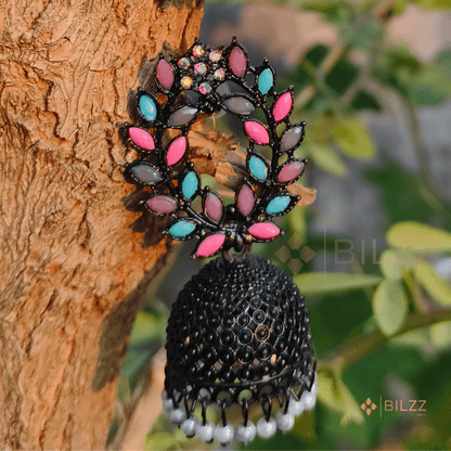 Classic Black Jhumkas: Handcrafted Beauty - Bilzz.in