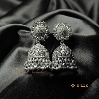 Set of 6 Silver Jhumka Earrings with Free Gift - Bilzz.in