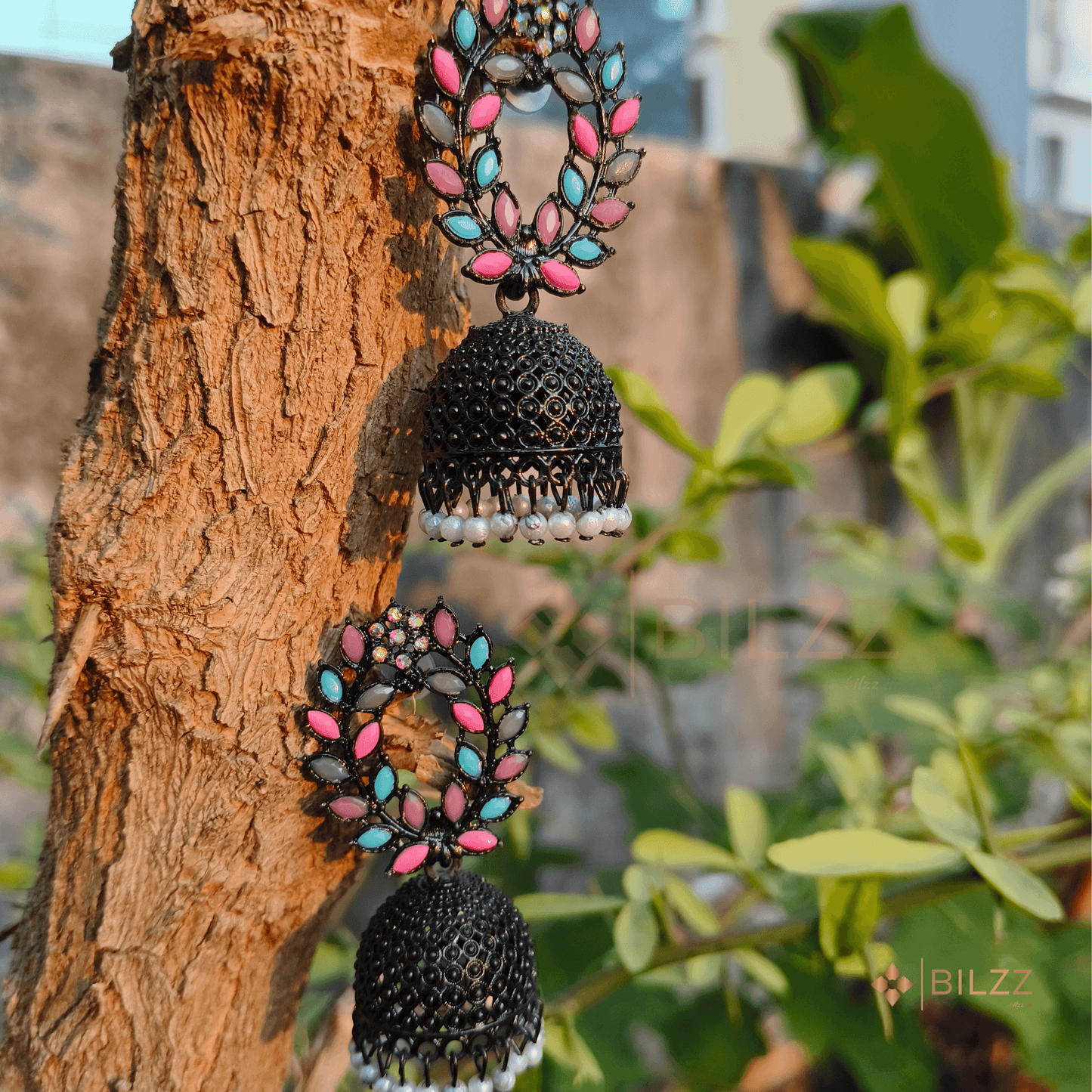 Classic Black Jhumkas: Handcrafted Beauty - Bilzz.in