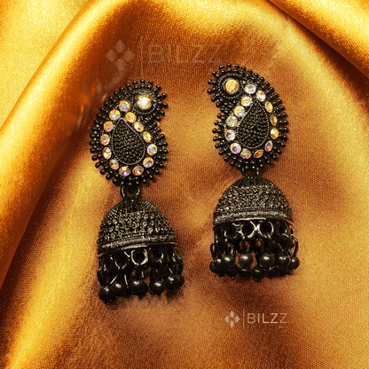 Black Jhumka Earrings: Exquisite Ethnic Jewelry - Bilzz.in