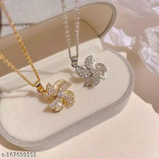 360° Spinning Radiant Pendant Necklace for Women