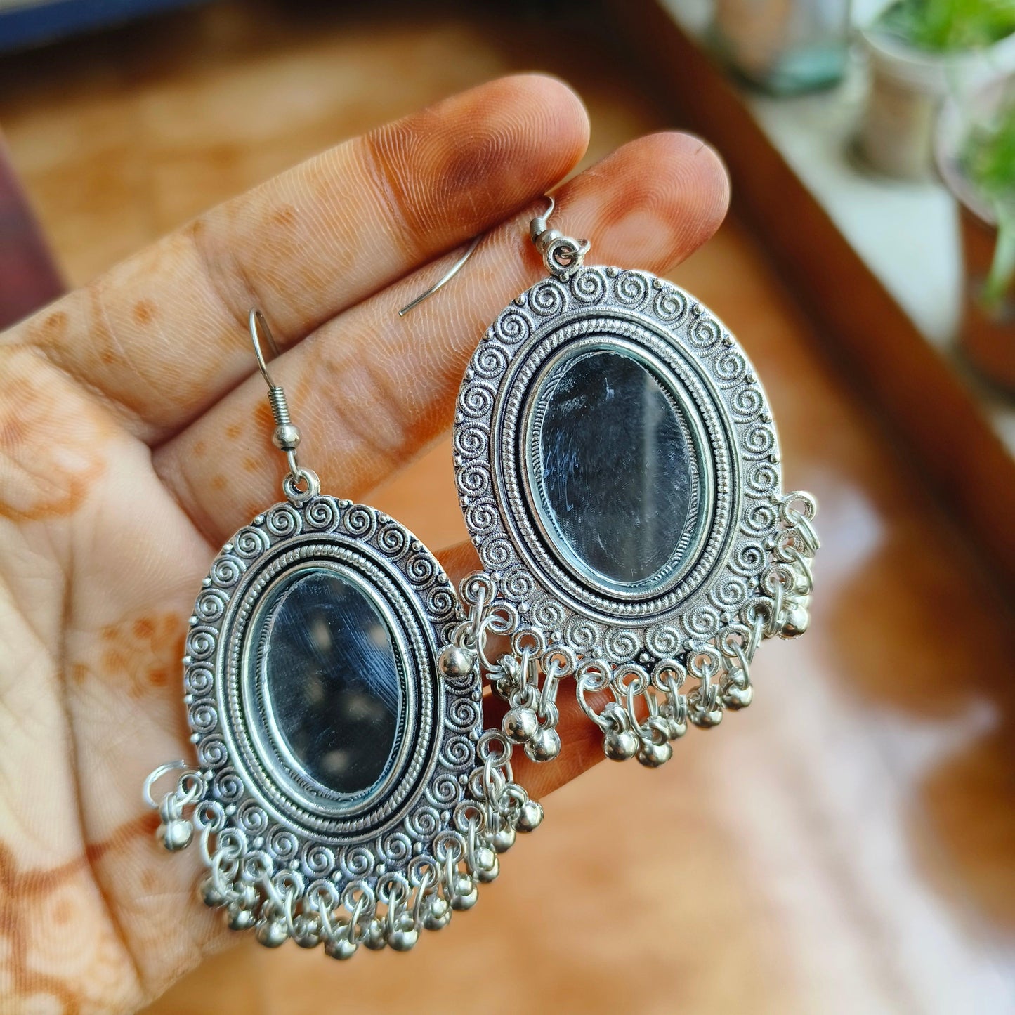 Set of 10 Silver Ethnic Jhumka Earrings - Bilzz.in