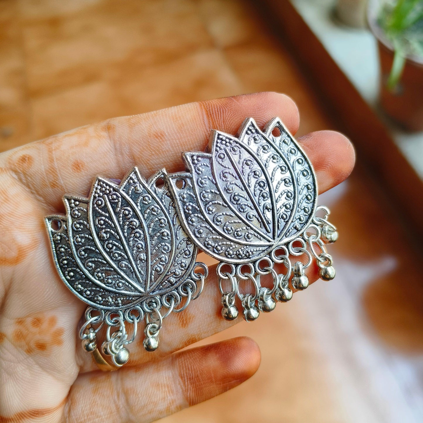 Set of 10 Silver Ethnic Jhumka Earrings - Bilzz.in