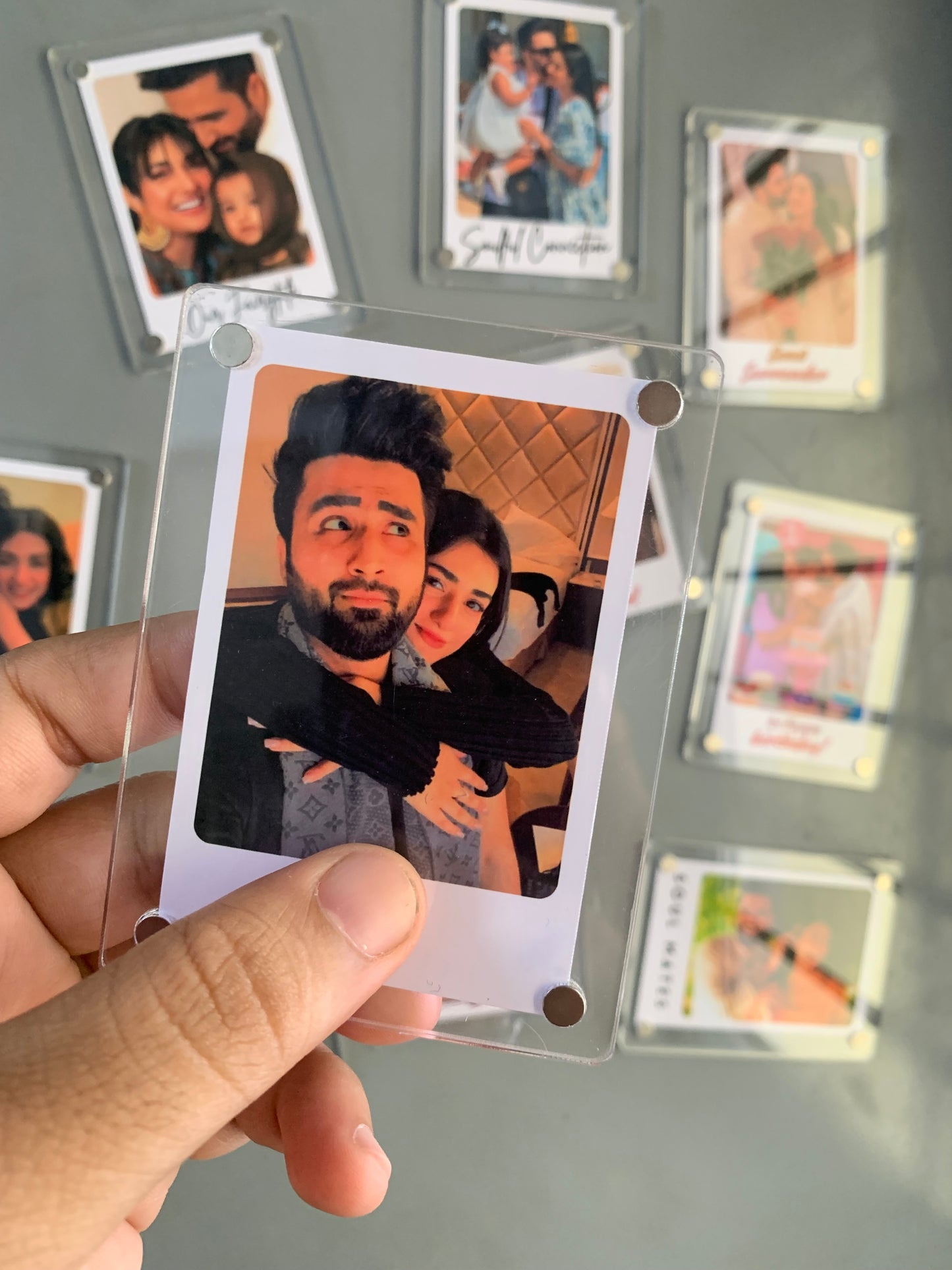 Polaroid Acrylic Magnetic Photo Frame – Double-Sided Fridge Magnet for Instax Mini & Polaroid Photo Prints