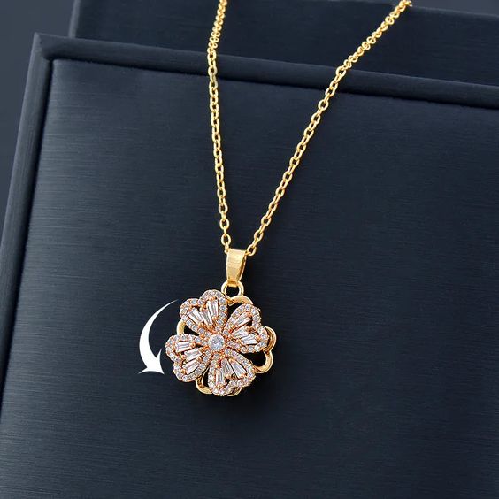 360° Spinning Radiant Pendant Necklace for Women